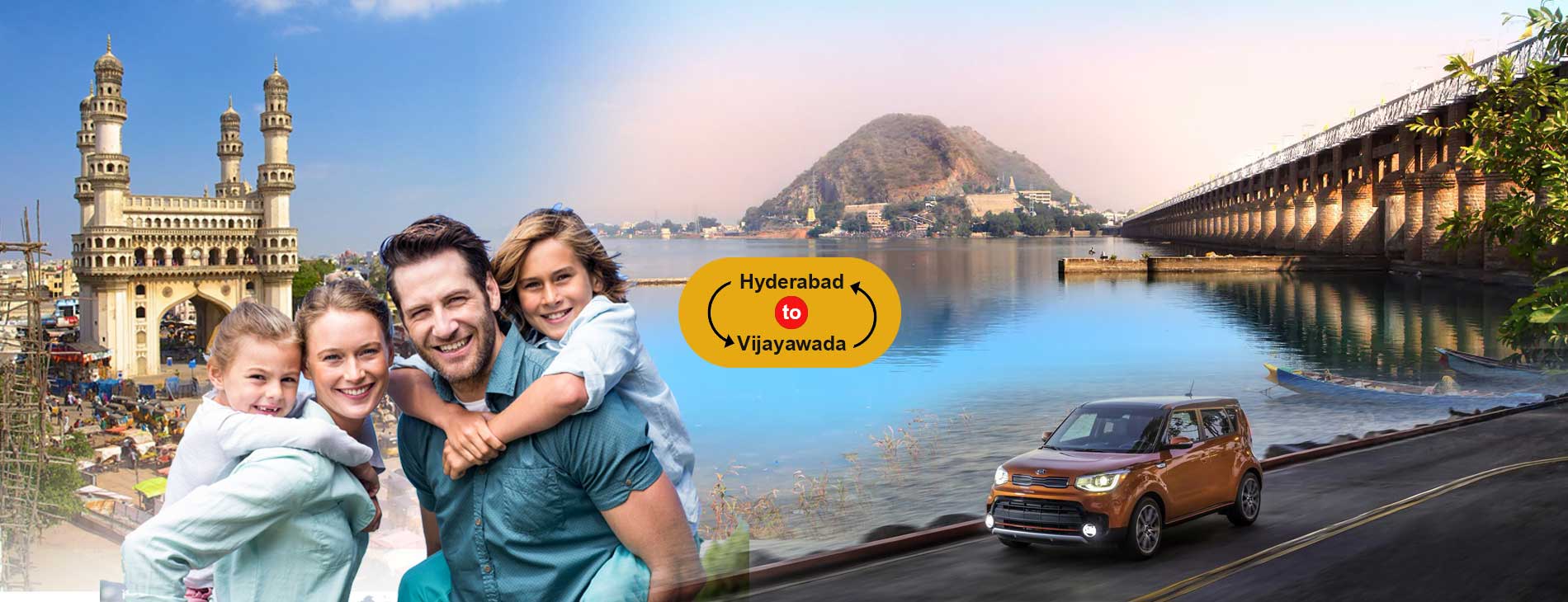 Outststaion Cabs Services from Hyderabad to Vijayawada +917386159399